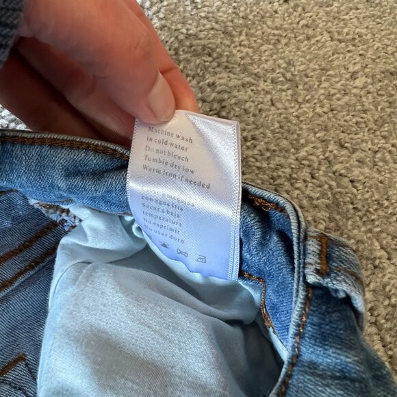 Kancan jean shorts womens 26 blue medium wash high rise distressed holy casual - Picture 6 of 11